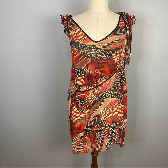 Cue Womens Size 12 Flared Dress Lettuce Hem - Picture 3 of 8